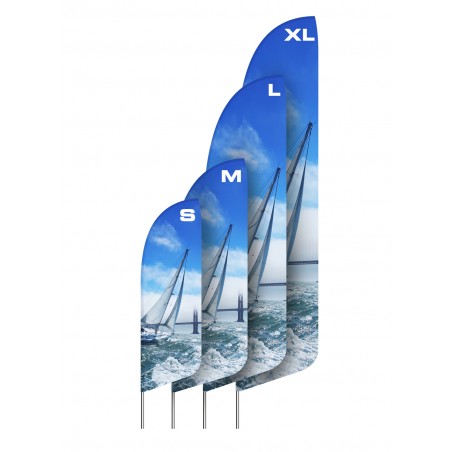 Flaga plażowa rozmiar M 300cm, kształt A, różne kształty i podstawy
